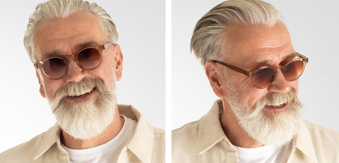 Somerville Taupe Crystal Sunglasses worn by model