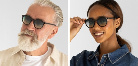 Models wearing IOLLA Williams Black Sunglasses with Gradient