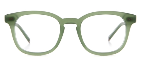 Khaki Green glasses front facing on white background
