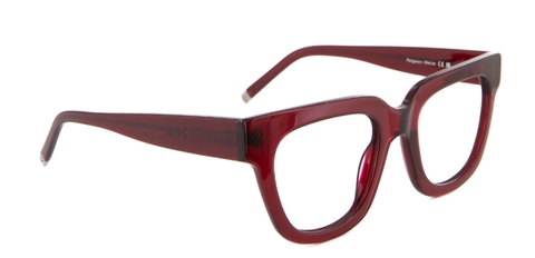 Ferguson Merlot (red) glasses sitting at angle on white background