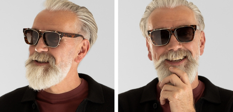 Forbes Clip On Chrome Gold worn by model