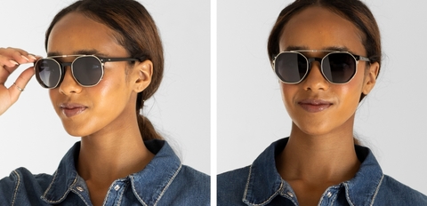 Williams Clip On in Brushed Silver_worn by female model