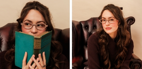 Mocha brown oval acetate glasses with lightweight design and prescription lenses.