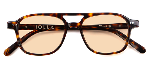IOLLA Ramsay Sunglasses in Deep Havana with Tangerine Lenses