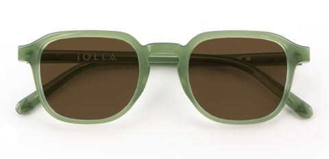 IOLLA Boyd Sunglasses in Khaki Green with Brown Lenses 