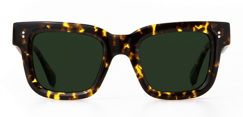 Brodie Sunglasses in Classic Tortoise with Green Lenses