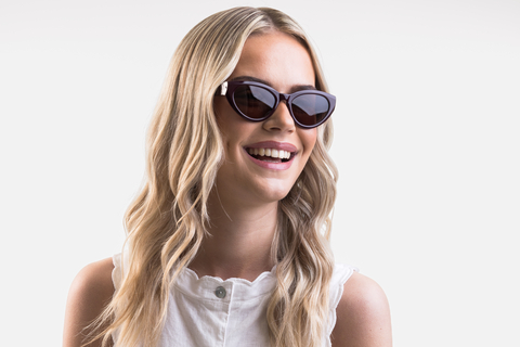 IOLLA Jura Sunglasses in Plum with Brown Lenses