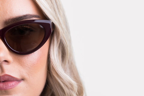 IOLLA Jura Sunglasses in Plum with Brown Lenses
