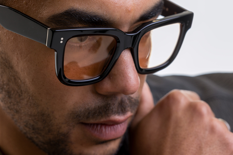 IOLLA Brodie Sunglasses in Black with Tangerine