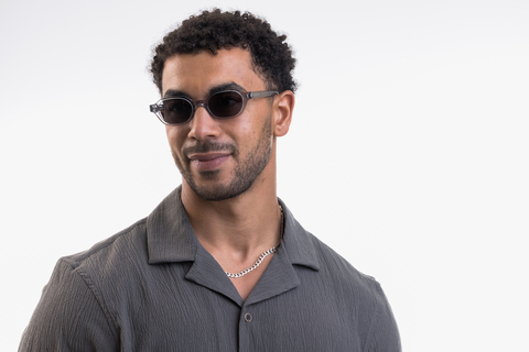 IOLLA Dunbar Sunglasses in Light Grey Crystal with Grey Lenses