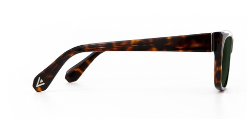 Maclean Sunglasses in Deep Havana with Green Lenses