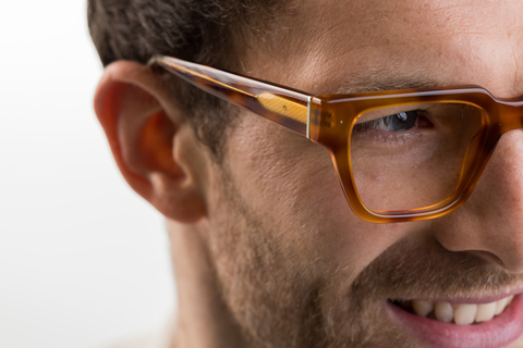 Macrae Amber Acetate Square Glasses