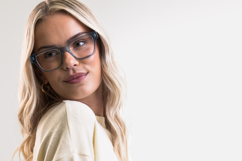 Macrae Teal Crystal Acetate Sunglasses Glasses