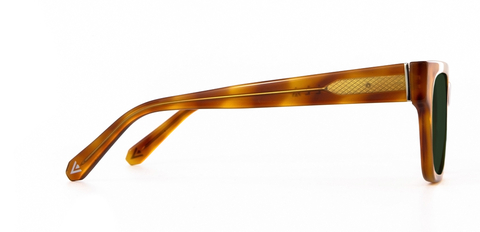 Macrae Sunglasses in Amber with Green Lenses