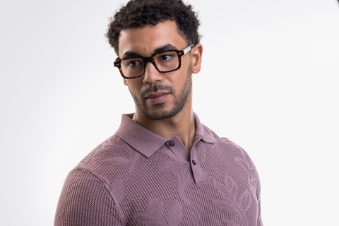 IOLLA Angus Glasses in Deep Havana Shown on Male Model