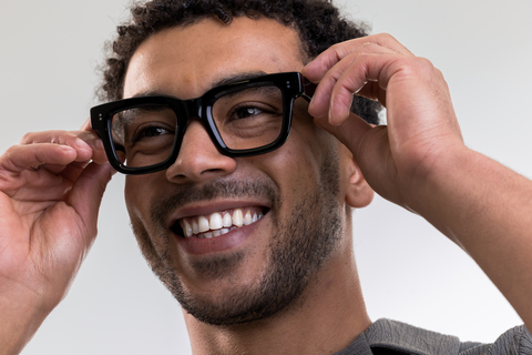 IOLLA Brodie Glasses in Black Shown on Male Model