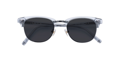 Livingstone Light Grey Crystal Sunglasses with Grey Lenses 
