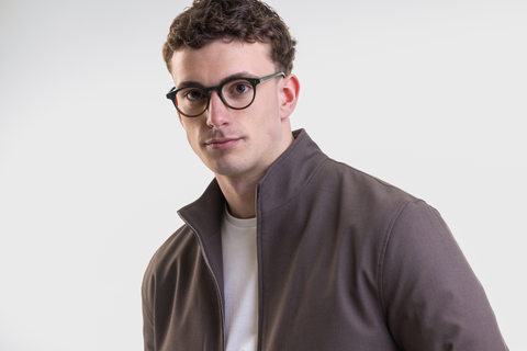male model wearing Bell Woodland Fade glasses