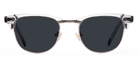 Livingstone Light Grey Crystal Sunglasses with Grey Lenses 