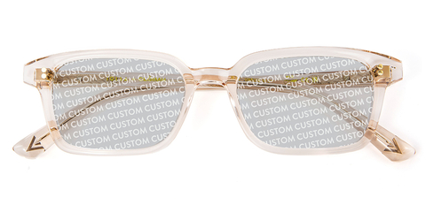 Front view of 001 Vanilla Crystal Sunglasses with Custom Tints