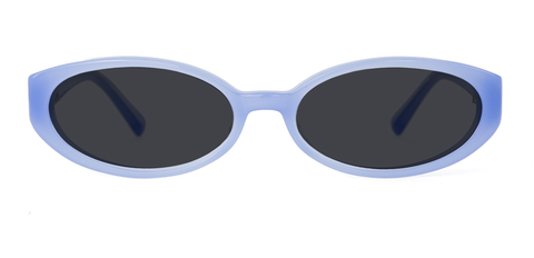 Front view of 002 Icy Blue Sunglasses with Grey Lenses