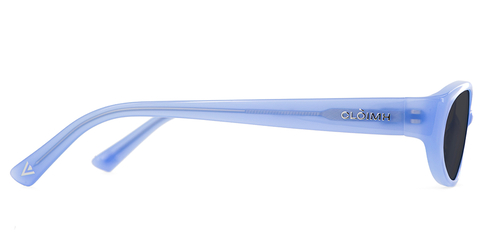 Side view of 002 Icy Blue Sunglasses with Grey Lenses