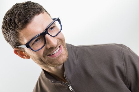 male model wearing IOLLA Maclean Stone Blue Glasses