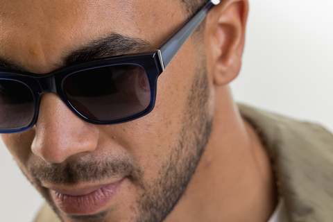 male model wearing IOLLA Maclean Stone Blue Sunglasses