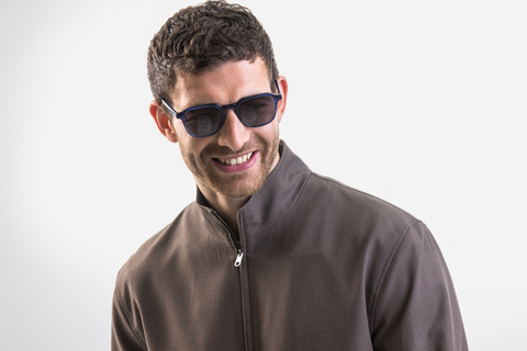 male model wearing IOLLA Boyd sunglasses in stone blue
