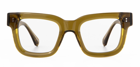 Brodie Glasses in Husk Crystal front unfolded view