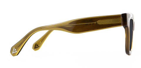 Brodie Sunglasses in Husk Crystal with grey lenses side view