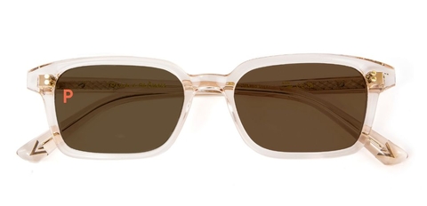 CLOIMH 001 VANILLA CRYSTAL SUNGLASSES WITH BROWN POLARISED LENSES