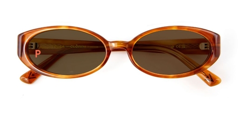 CLOIMH 002 CINNAMON SWIRL SUNGLASSES WITH BROWN POLARISED LENSES