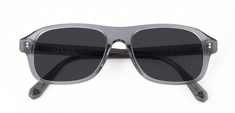 Lachlan Light Grey Crystal with Grey Lenses sunglasses front folded view