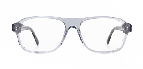 Lachlan Light Grey Crystal glasses unfolded front view