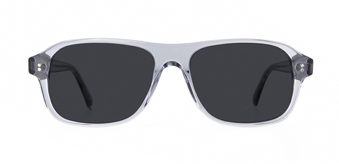 Lachlan Light Grey Crystal with Grey Lenses sunglasses front unfolded view