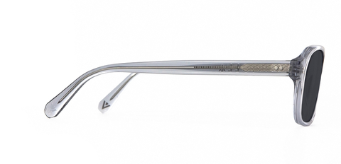 Lachlan Light Grey Crystal with Grey Lenses sunglasses side view