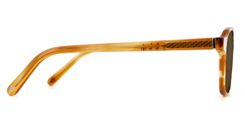 Ramsay Cinnamon Swirl sunglasses with brown lenses side view